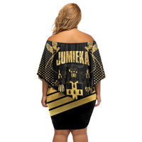 Jamaica Independence Day Off Shoulder Short Dress Out Of Many One People Gold Color