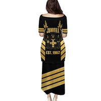 Jamaica Independence Day Puletasi Out Of Many One People Gold Color