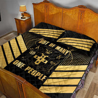 Jamaica Independence Day Quilt Bed Set Out Of Many One People Gold Color