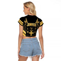 Jamaica Independence Day Raglan Cropped T Shirt Out Of Many One People Gold Color