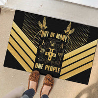Jamaica Independence Day Rubber Doormat Out Of Many One People Gold Color