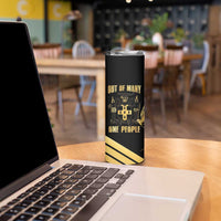 Jamaica Independence Day Skinny Tumbler Out Of Many One People Gold Color