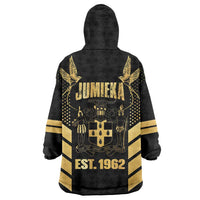 Jamaica Independence Day Wearable Blanket Hoodie Out Of Many One People Gold Color