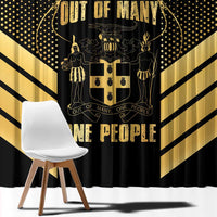 Jamaica Independence Day Window Curtain Out Of Many One People Gold Color