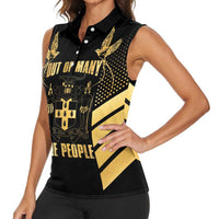 Jamaica Independence Day Women Sleeveless Polo Shirt Out Of Many One People Gold Color