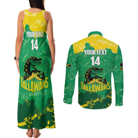 Custom Jamaica Cricket Couples Matching Tank Maxi Dress and Long Sleeve Button Shirt Go Champions Tallawahs Grunge Style