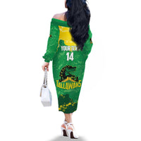 Custom Jamaica Cricket Family Matching Off The Shoulder Long Sleeve Dress and Hawaiian Shirt Go Champions Tallawahs Grunge Style