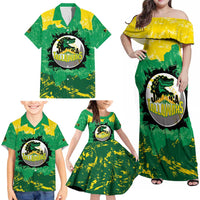 Custom Jamaica Cricket Family Matching Off Shoulder Maxi Dress and Hawaiian Shirt Go Champions Tallawahs Grunge Style