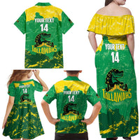 Custom Jamaica Cricket Family Matching Off Shoulder Maxi Dress and Hawaiian Shirt Go Champions Tallawahs Grunge Style