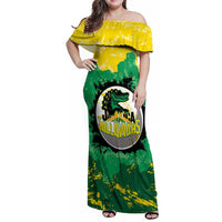 Custom Jamaica Cricket Family Matching Off Shoulder Maxi Dress and Hawaiian Shirt Go Champions Tallawahs Grunge Style
