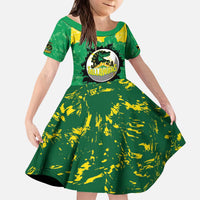 Custom Jamaica Cricket Kid Short Sleeve Dress Go Champions Tallawahs Grunge Style