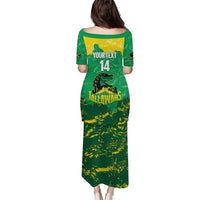 Custom Jamaica Cricket Puletasi Go Champions Tallawahs Grunge Style