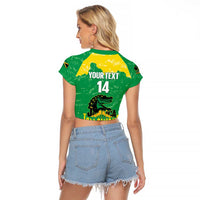 Custom Jamaica Cricket Raglan Cropped T Shirt Go Champions Tallawahs Grunge Style