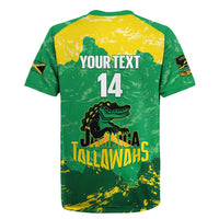 Custom Jamaica Cricket Rugby Jersey Go Champions Tallawahs Grunge Style