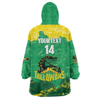 Custom Jamaica Cricket Wearable Blanket Hoodie Go Champions Tallawahs Grunge Style