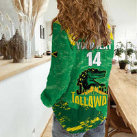 Custom Jamaica Cricket Women Casual Shirt Go Champions Tallawahs Grunge Style