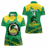 Custom Jamaica Cricket Women Polo Shirt Go Champions Tallawahs Grunge Style
