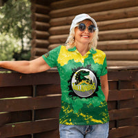 Custom Jamaica Cricket Women Polo Shirt Go Champions Tallawahs Grunge Style