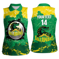 Custom Jamaica Cricket Women Sleeveless Polo Shirt Go Champions Tallawahs Grunge Style