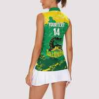 Custom Jamaica Cricket Women Sleeveless Polo Shirt Go Champions Tallawahs Grunge Style