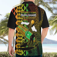 Paddle Board Hawaii Hawaiian Shirt Molokai 2 Oahu World Championships Kakau Pattern - Wonder Print Shop