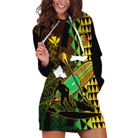 Paddle Board Hawaii Hoodie Dress Molokai 2 Oahu World Championships Kakau Pattern - Wonder Print Shop