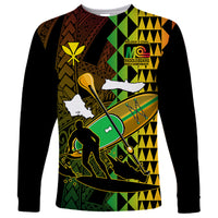 Paddle Board Hawaii Long Sleeve Shirt Molokai 2 Oahu World Championships Kakau Pattern - Wonder Print Shop
