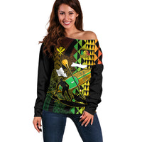 Paddle Board Hawaii Off Shoulder Sweater Molokai 2 Oahu World Championships Kakau Pattern - Wonder Print Shop