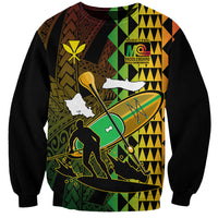 Paddle Board Hawaii Sweatshirt Molokai 2 Oahu World Championships Kakau Pattern - Wonder Print Shop