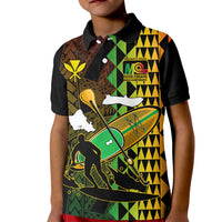 Personalised Paddle Board Hawaii Kid Polo Shirt Molokai 2 Oahu World Championships Kakau Pattern - Wonder Print Shop