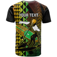 Personalised Paddle Board Hawaii T Shirt Molokai 2 Oahu World Championships Kakau Pattern - Wonder Print Shop