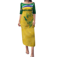 Custom South Africa Cricket Family Matching Puletasi and Hawaiian Shirt Go Champions World Cup Proteas - Wonder Print Shop