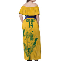Custom South Africa Cricket Off Shoulder Maxi Dress Go Champions World Cup Proteas - Wonder Print Shop