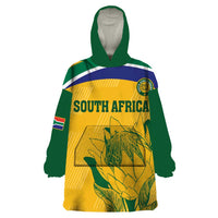 Custom South Africa Cricket Wearable Blanket Hoodie Go Champions World Cup Proteas - Wonder Print Shop