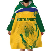 Custom South Africa Cricket Wearable Blanket Hoodie Go Champions World Cup Proteas - Wonder Print Shop