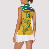 Custom South Africa Cricket Women Sleeveless Polo Shirt Go Champions World Cup Proteas - Wonder Print Shop