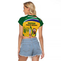 South Africa Cricket Raglan Cropped T Shirt 1st Champions World Cup Proud Of Our Boys - Wonder Print Shop