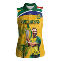 South Africa Cricket Women Sleeveless Polo Shirt 1st Champions World Cup Proud Of Our Boys - Wonder Print Shop