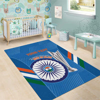 Custom India Cricket Area Rug 2nd Champions World Cup Men In Blue - Wonder Print Shop