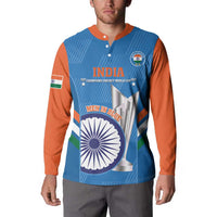 Custom India Cricket Button Sweatshirt 2nd Champions World Cup Men In Blue - Wonder Print Shop