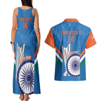 Custom India Cricket Couples Matching Tank Maxi Dress and Hawaiian Shirt 2nd Champions World Cup Men In Blue - Wonder Print Shop