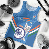 Custom India Cricket Men Tank Top 2nd Champions World Cup Men In Blue - Wonder Print Shop