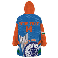 Custom India Cricket Wearable Blanket Hoodie 2nd Champions World Cup Men In Blue - Wonder Print Shop