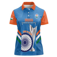 Custom India Cricket Women Polo Shirt 2nd Champions World Cup Men In Blue - Wonder Print Shop