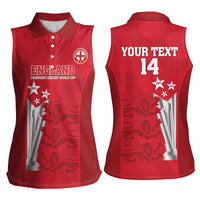 Custom England Cricket Women Sleeveless Polo Shirt 3rd Champions World Cup Proud - Wonder Print Shop