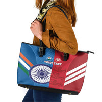 Custom India And England Cricket Leather Tote Bag 2024 Together Dynamic Version - Wonder Print Shop