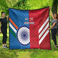 Custom India And England Cricket Quilt 2024 Together Dynamic Version - Wonder Print Shop