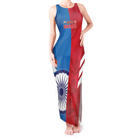 Custom India And England Cricket Tank Maxi Dress 2024 Together Dynamic Version - Wonder Print Shop
