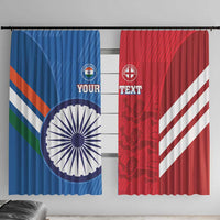 Custom India And England Cricket Window Curtain 2024 Together Dynamic Version - Wonder Print Shop