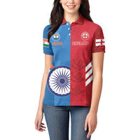 Custom India And England Cricket Women Polo Shirt 2024 Together Dynamic Version - Wonder Print Shop